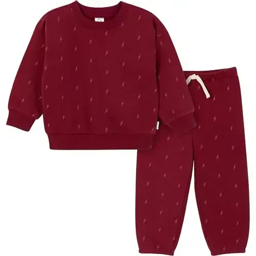 Gerber baby-boys 2-piece Fleece Sweatshirt and Jogger Set - 1