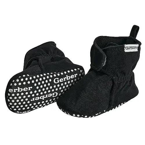 Gerber Baby Fleece Lined Wrap Fasten Non Skid Soft Slipper Booties - 2
