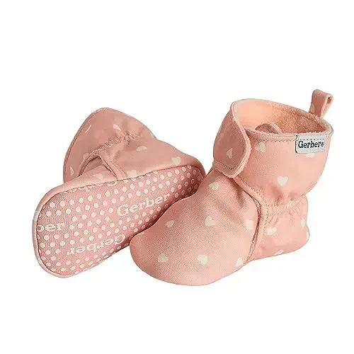 Gerber Baby Fleece Lined Wrap Fasten Non Skid Soft Slipper Booties - 2