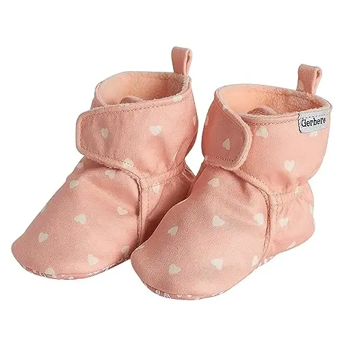 Gerber Baby Fleece Lined Wrap Fasten Non Skid Soft Slipper Booties - GERBER