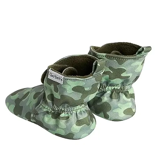 Gerber Baby Fleece Lined Wrap Fasten Non Skid Soft Slipper Booties - 3