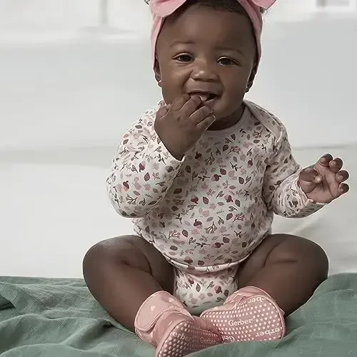 Gerber Baby Fleece Qoplamali O'rash Fasten Skidga qarshi Yumshoq Uy Terlik Botinkalari - 4