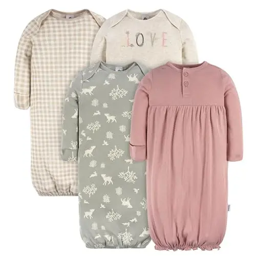 Gerber Baby Girls 4-Pack Sleeper Gown - 1