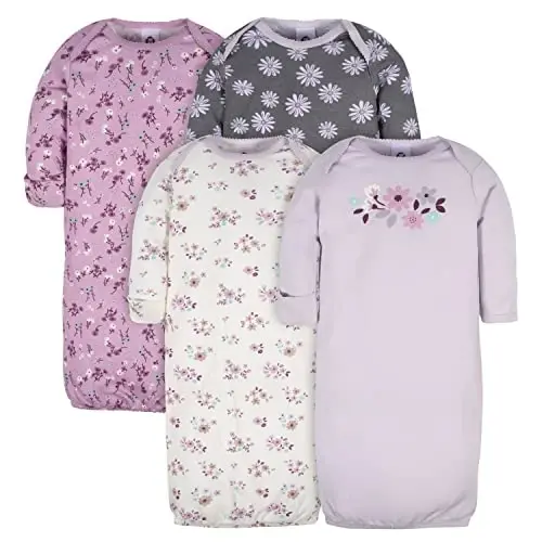 Gerber Baby Girls 4-Pack Sleeper Gown - 1