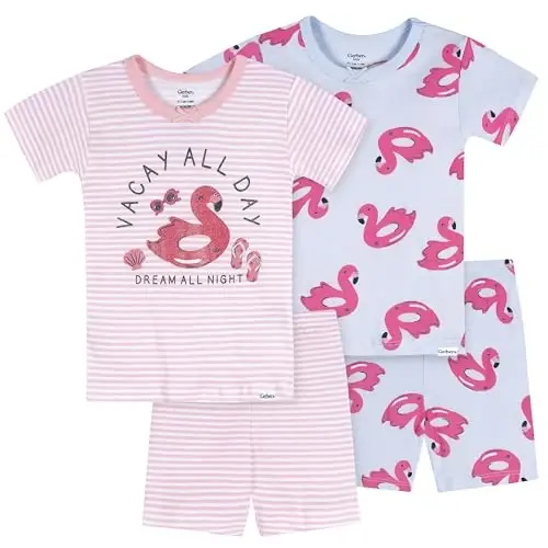 Gerber Baby Girls 4-Piece Pajama Set - 1
