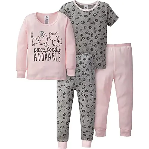Gerber Baby Girls 4-Piece Pajama Set - 1