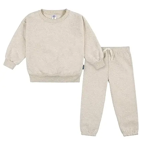 Gerber Baby Girls' Toddler 2-piece Fleece Sweatshirt and Jogger Set - 1