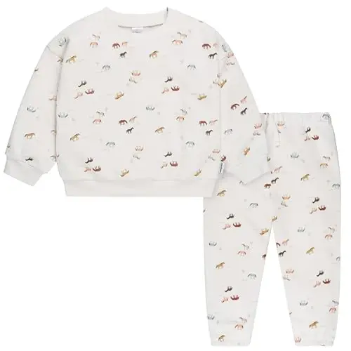 Gerber Baby Girls' Toddler 2-piece Fleece Sweatshirt and Jogger Set - 1