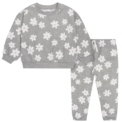 Gerber Baby Girls' Toddler 2-piece Fleece Sweatshirt and Jogger Set - 1