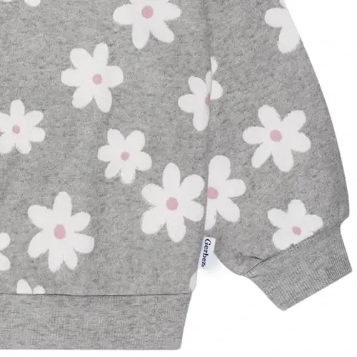 Gerber Baby Girls' Toddler 2-piece Fleece Sweatshirt and Jogger Set - 3