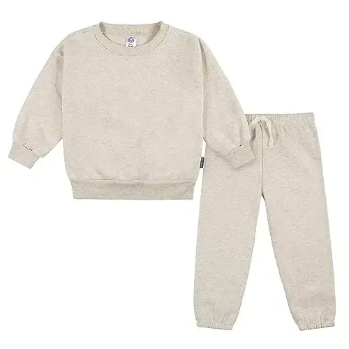 Gerber Baby Girls' Toddler 2 qismli Fleece Sviter va Jogger To'plami - 1