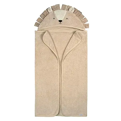 Gerber Baby 4 Piece Animal Character Hooded Towel and Washcloth Set, Brown Lion, One Size - 2