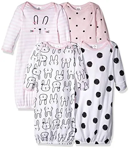 Gerber Baby Girls 4-Pack Sleeper Gown - 1