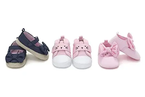Gerber Baby-Girl's Crib Shoes Newborn Infant Toddler Mary Jane - 6