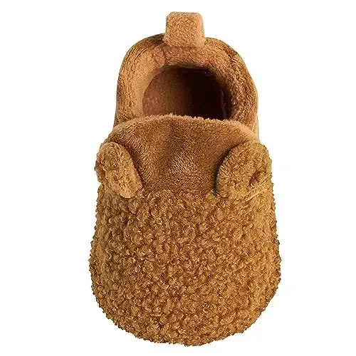 Gerber baby-girls Fleece Lined Non Skid Soft Slipper Booties With Ears - 3
