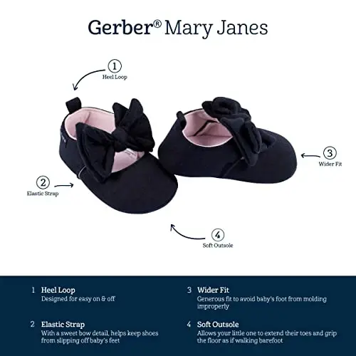 Gerber Baby Girls' Newborn Infant Girls' Ballet Crib Shoe - 6