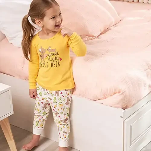 Gerber Baby Girls' Toddler Snug Fit 4-Piece Pajama Set - 5