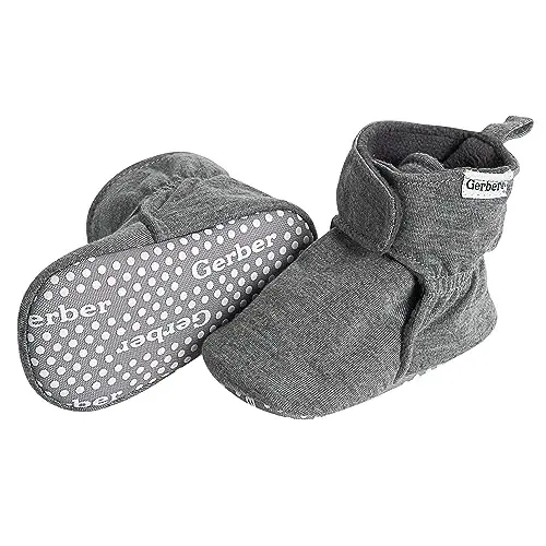 Gerber Baby Fleece Lined Wrap Fasten Non Skid Soft Slipper Booties - 2