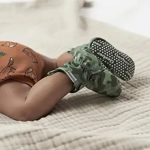 Gerber Baby Fleece Lined Wrap Fasten Non Skid Soft Slipper Booties - 7