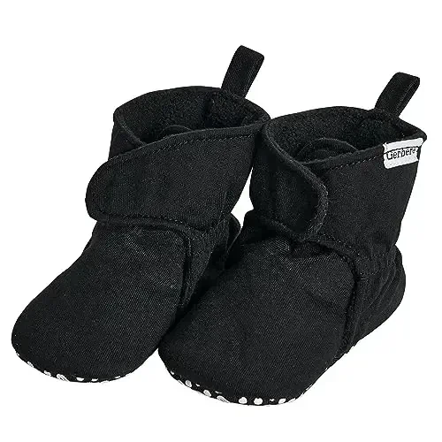 Gerber Baby Fleece Lined Wrap Fasten Non Skid Soft Slipper Booties - GERBER