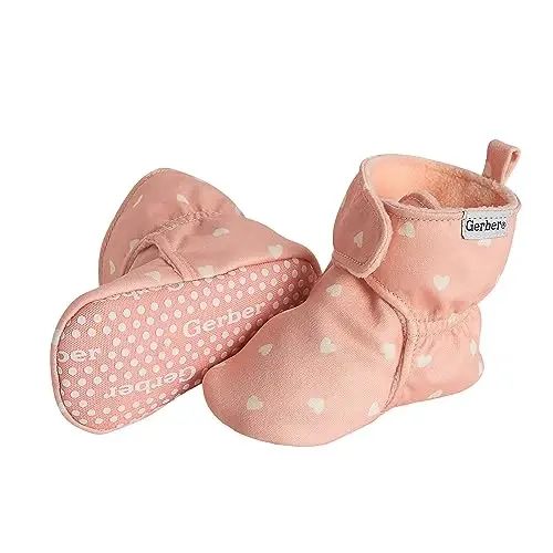 Gerber Baby Fleece Lined Wrap Fasten Non Skid Soft Slipper Booties - 2