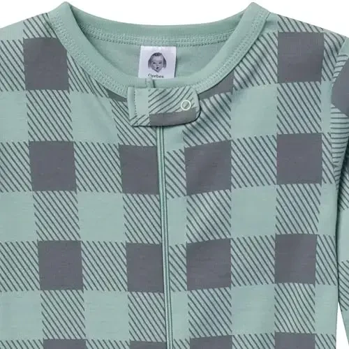 Gerber chaqaloq o'g'il bolalar uchun 2 dona qulay oyoqli paxta pijamalari - 5