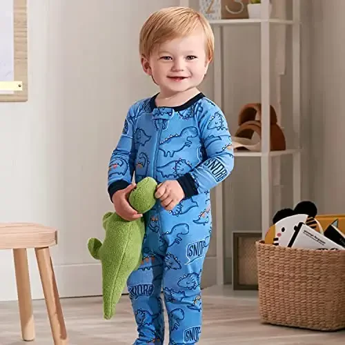 Gerber chaqaloq o'g'il bolalar uchun 2 ta Snug Fit oyoqli paxta pijamasi - 4