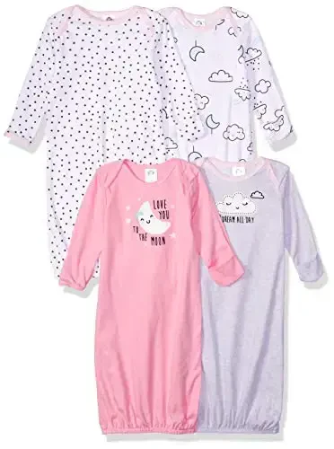 Gerber Baby Girls 4-Pack Sleeper Gown 