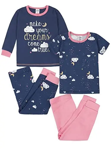 Gerber Baby Girls 4-Piece Cotton Pajama Set 