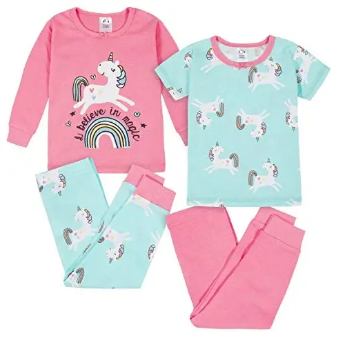 Gerber Baby Girls 4-Piece Cotton Pajama Set 