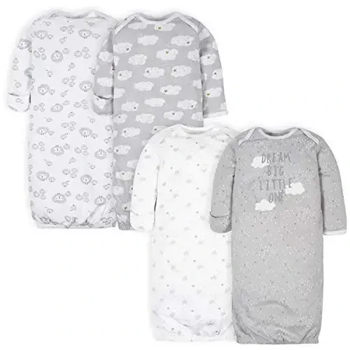 Gerber Unisex Baby 4-Pack Sleeper Gown 