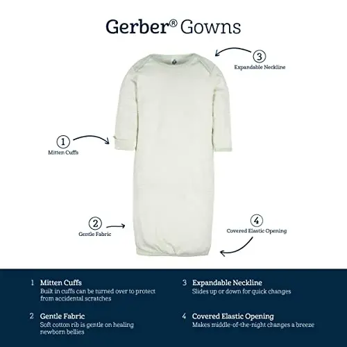 Gerber Baby Girls 4-Pack Sleeper Gown - 6