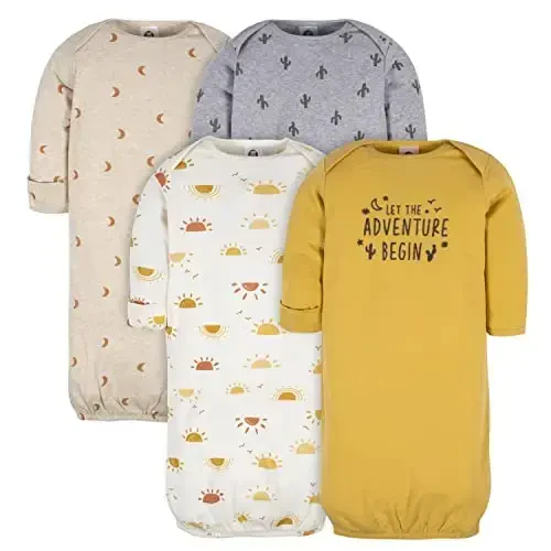 Gerber Unisex Baby 4-Pack Sleeper Gown - MODAZONE