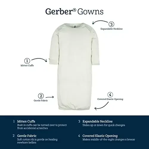 Gerber Unisex Baby 4-Pack Sleeper Gown - 6