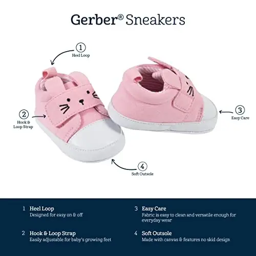Gerber Unisex-Baby Poyabzal To'shak Oyoq kiyimlari Yangi tug'ilgan chaqaloqlar uchun neytral o'g'il qiz - 6