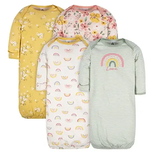 Gerber Unisex Baby 4-Pack Sleeper Gown - 1