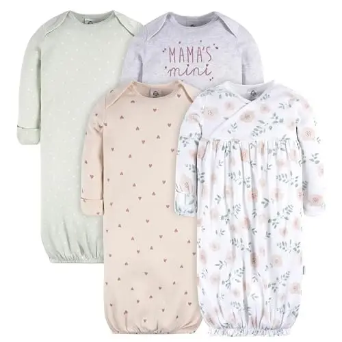 Gerber Baby Girls 4-Pack Sleeper Gown - 1