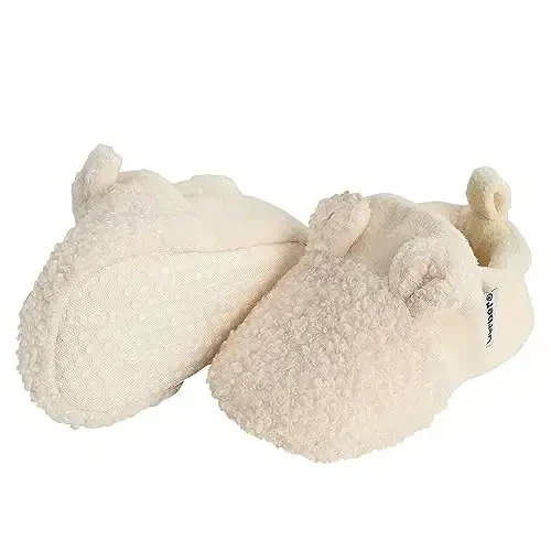 Gerber unisex-baby Fleece Lined Non Skid Soft Slipper Booties With EarsSlipper - GERBER (1)
