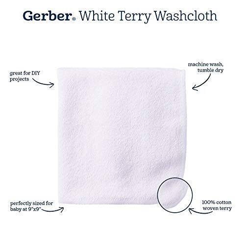 Gerber Washcloth, White, 6-Count - 20