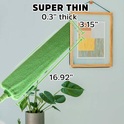 Retractable Gap Dust Cleaner Under Appliance Cleaning Tool, Bafezoze Flat Duster for Under Refrigerator Fridge Stove Couch Bed, Skinny Thin Duster for Tight Spaces - 2