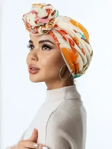 GERINLY Lightweight Scarves Fashion Flowers Print Women Cotton Wrap Scarf Head Shawl Fall Gift - GERINLY (1)