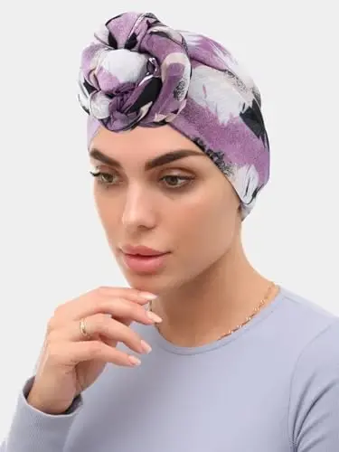 GERINLY Lightweight Scarves Fashion Flowers Print Women Cotton Wrap Scarf Head Shawl Winter Gift - 2