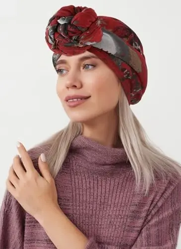 GERINLY Lightweight Scarves Fashion Flowers Print Women Cotton Wrap Scarf Head Shawl Fall Gift - GERINLY (1)