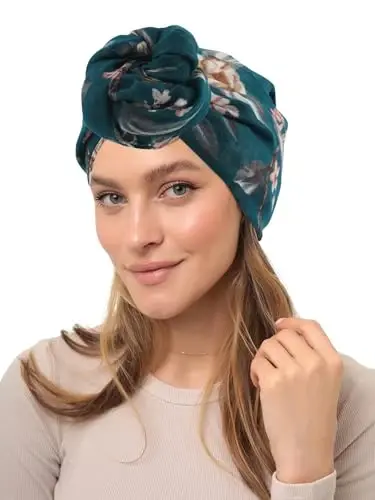 GERINLY Lightweight Scarves Fashion Flowers Print Women Cotton Wrap Scarf Head Shawl Fall Gift - 3