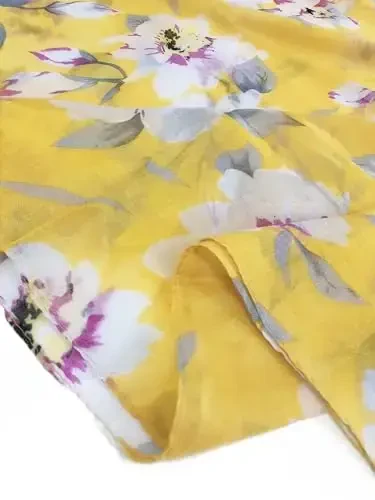 GERINLY Lightweight Scarves Fashion Flowers Print Women Cotton Wrap Scarf Head Shawl Winter Gift - 5