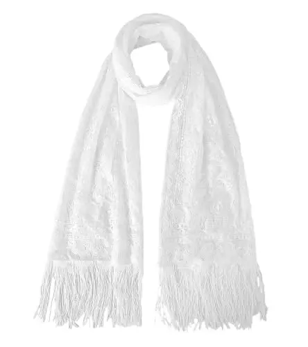 GERINLY Lightweight Scarves Fashion Flowers Print Women Cotton Wrap Scarf Head Shawl Summer Gift - GERINLY