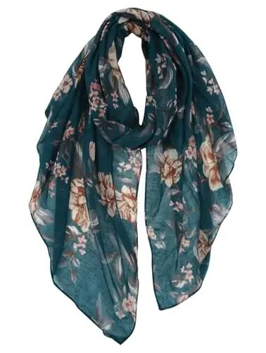 GERINLY Lightweight Scarves Fashion Print Cotton Feel Scarf for Women Shawl | Dressy Wrap, Long Voile Head Scarf Hijab, Summer Gift - 1