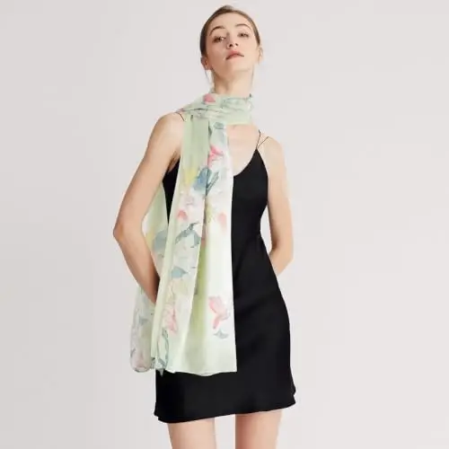 GERINLY Lightweight Scarves Fashion Print Cotton Feel Scarf for Women Shawl | Dressy Wrap, Long Voile Head Scarf Hijab, Summer Gift - 3