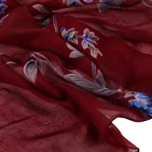 GERINLY Lightweight Scarves Fashion Print Cotton Feel Scarf for Women Shawl | Dressy Wrap, Long Voile Head Scarf Hijab, Summer Gift - 6