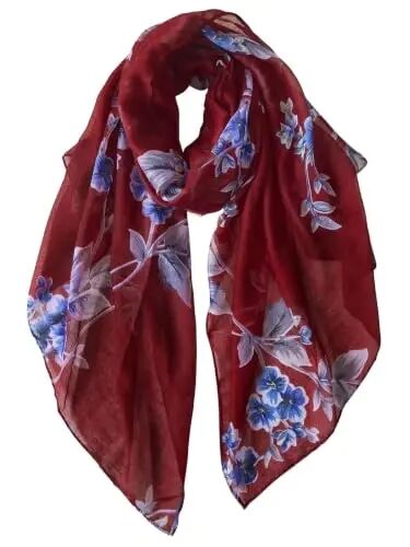 GERINLY Lightweight Scarves Fashion Print Cotton Feel Scarf for Women Shawl | Dressy Wrap, Long Voile Head Scarf Hijab, Summer Gift - GERINLY